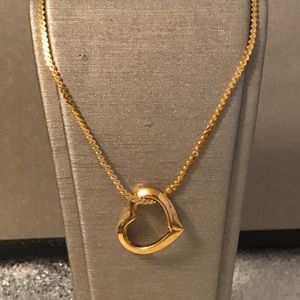 Gold Floating Heart Necklace